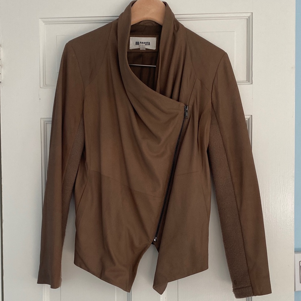 BB Dakota Asymmetrical faux leather Brown Jacket size S